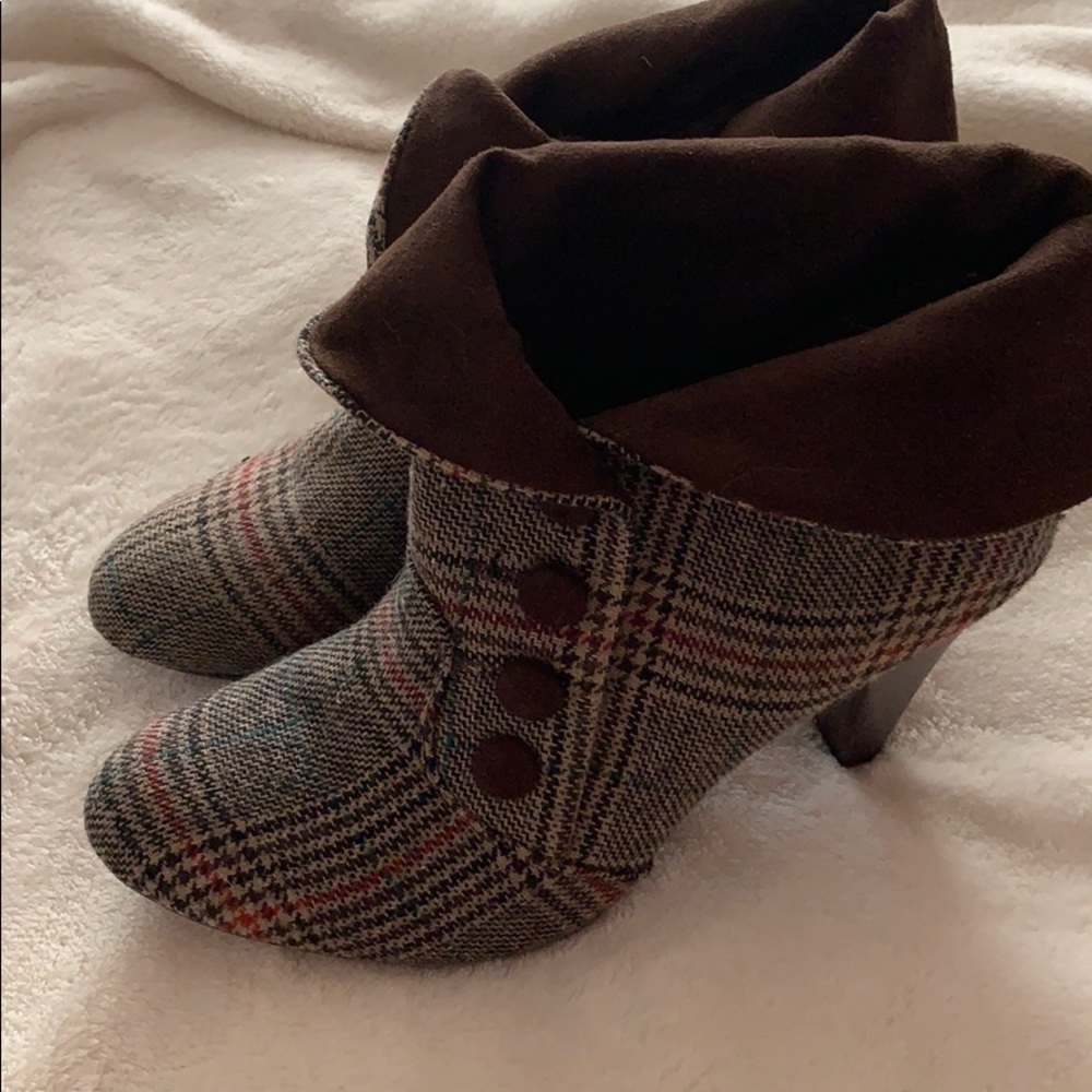 Plaid booties